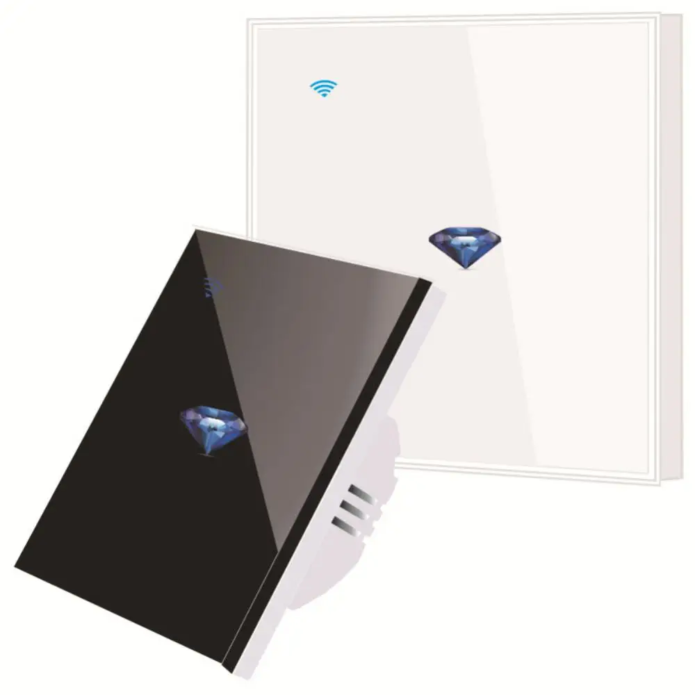 

CoRui Wifi Smart Touch Switch Tempered Touch Glass Panel American Standard Work With Smart Life/Graffiti App Alexa Google Home