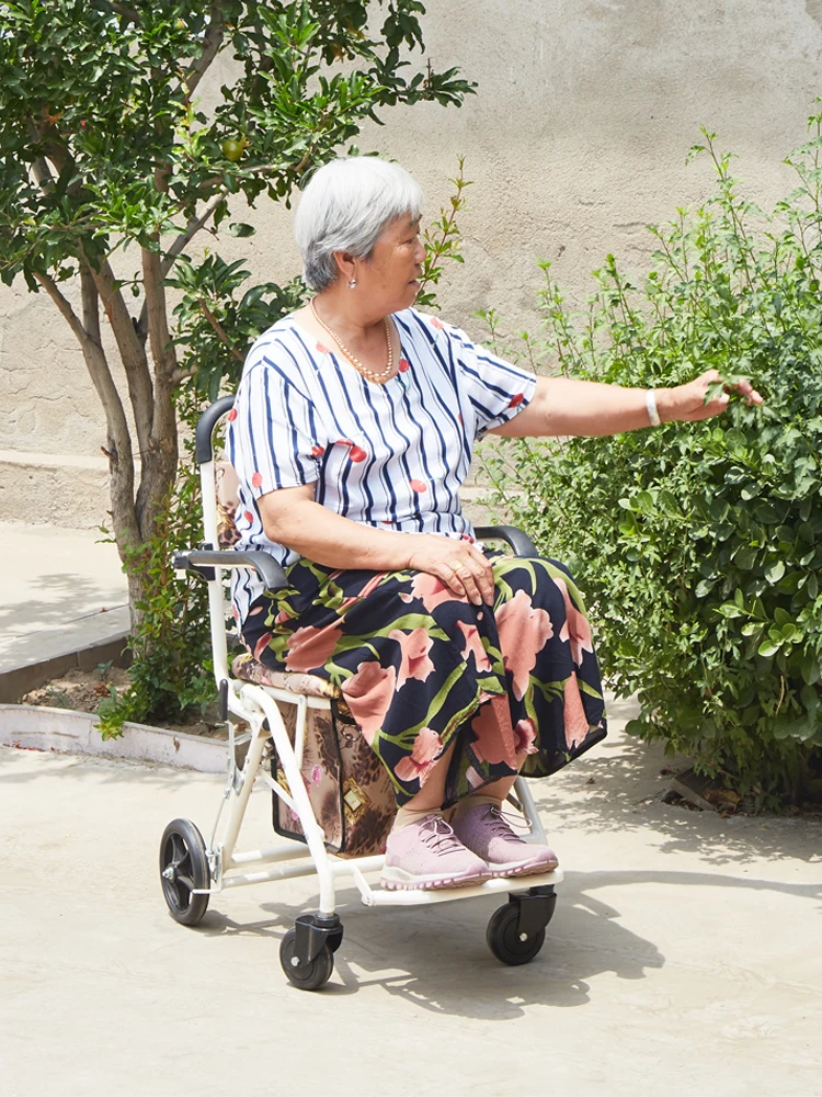 

Old people's walking cart folding shopping cart can take four rounds to buy food and push cart for the elderly.