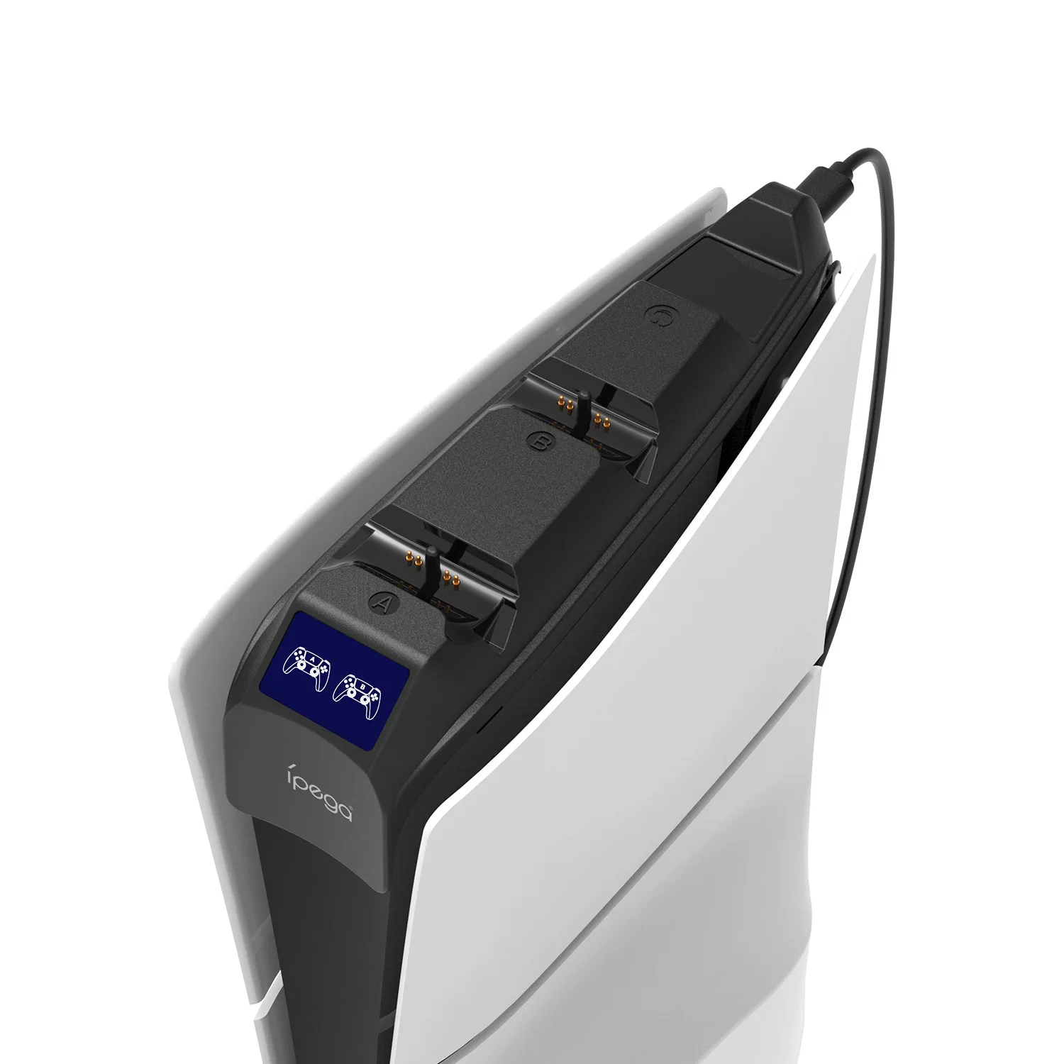 NEW Dual Handle Charger Base For Ps5 Slim Game Console Controller Dual Base Charger With LED Light PG-P5S016 For Sony PS5 Slim