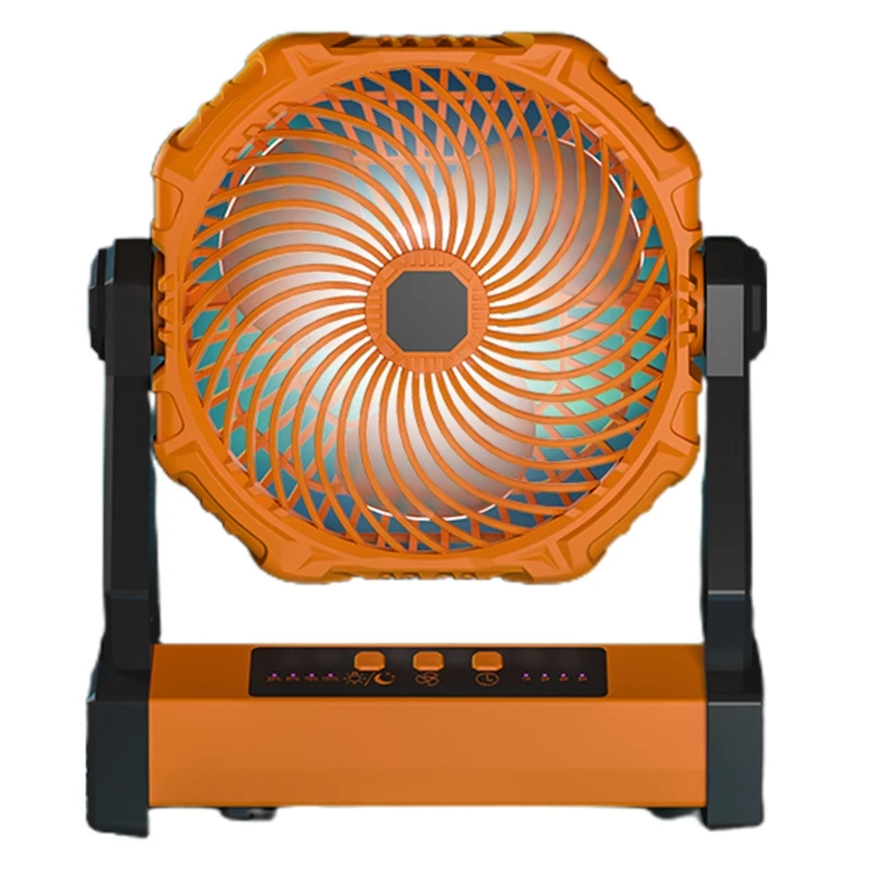 

Camping Fan with LED Lantern 10000mAh Rechargeable Battery Operated Outdoor Tent Fan with Light Hook 270° Pivot 3 Speeds