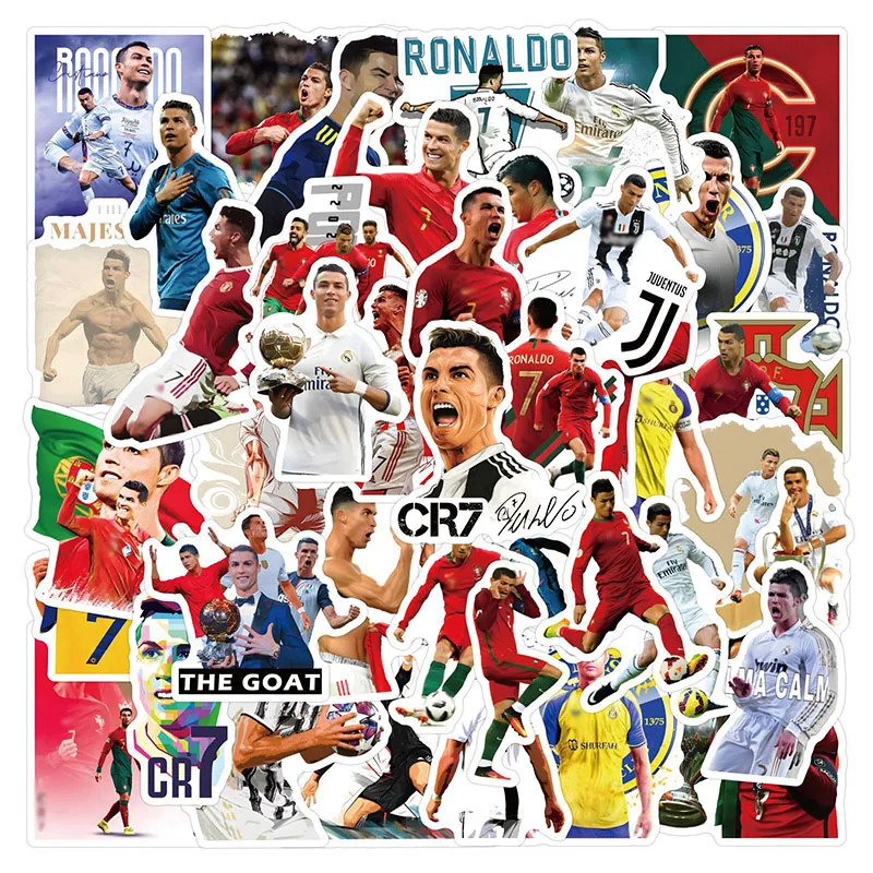 Anime Stickers Sports Star Stickers 50PCS Cristiano Ronaldo DIY Stickers Phone Trunk Refrigerator Waterproof