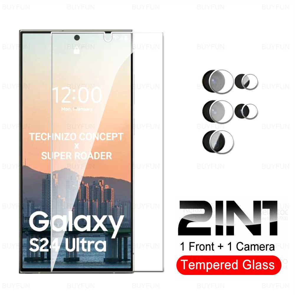 For Samsung Galaxy S24 Ultra 5G Glass 4IN1 Camera Tempered Glass