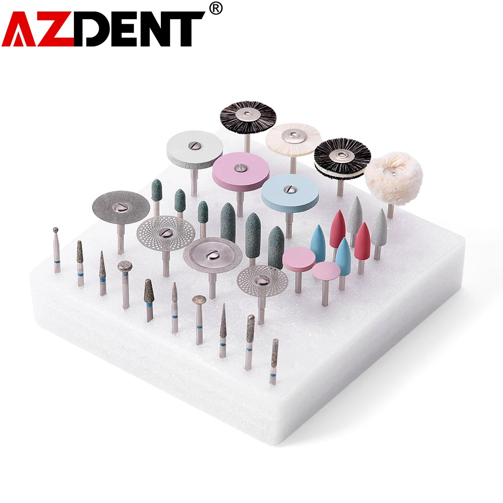 1Box(Total 35Pcs/Box) Azdent Dental Lab Polishing Kit Ceramic Porcelain