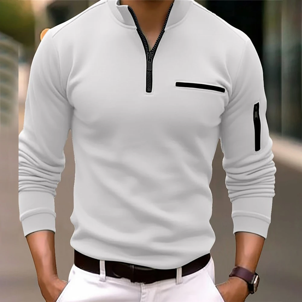 

Футболка мужская с длинным рукавом, деловая Повседневная рубашка, классический однотонный топ с лацканами, удобная мягкая приталенная Майка