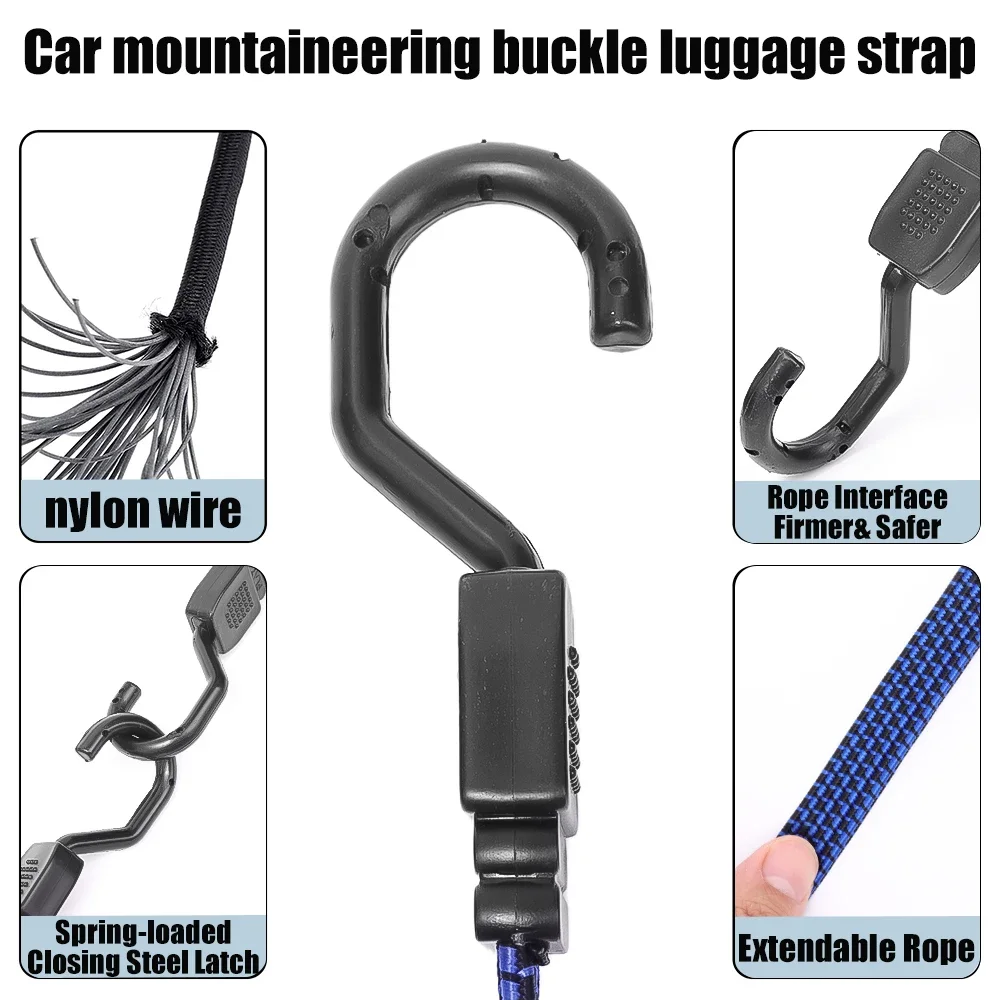 Riding Elastic Multifunctional Binding Rope for Camping Equipment Tents Parcel Storage Courier Cargo Transportation Cars Part cargo straps luggage strap cargo tie down strap tie down straps lashing strap bungee straps elastic binding rope