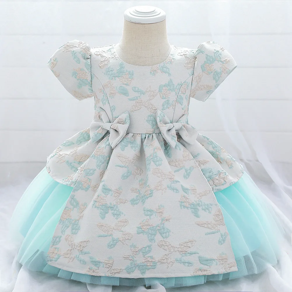 Children's Cute Embroidered Tulle Tiered Dress