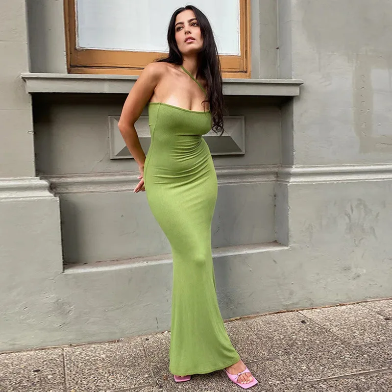 

2023 Black Backless Sleeveless Long Dresses Elegant Sexy Draped Maxi Dress Summer Holiday Outfits Women Evening Long Soft Dresse