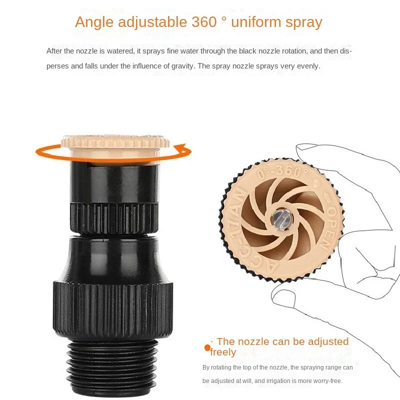 Garden Sprinkler Irrigation Sprinklers Garden Irrigation Nozzle Garden Spray Nozzles 360 Degree Automatic Sprinklers Adjustable Spray Nozzles Garden Lawn Rotating Watering System Agriculture Irrigation Tool