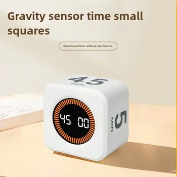 Productivity Timer Productivity Cube Timer Gravity Sensor LED Display 4 Preset Time Kids Time Management Kitchen Countdown Timer