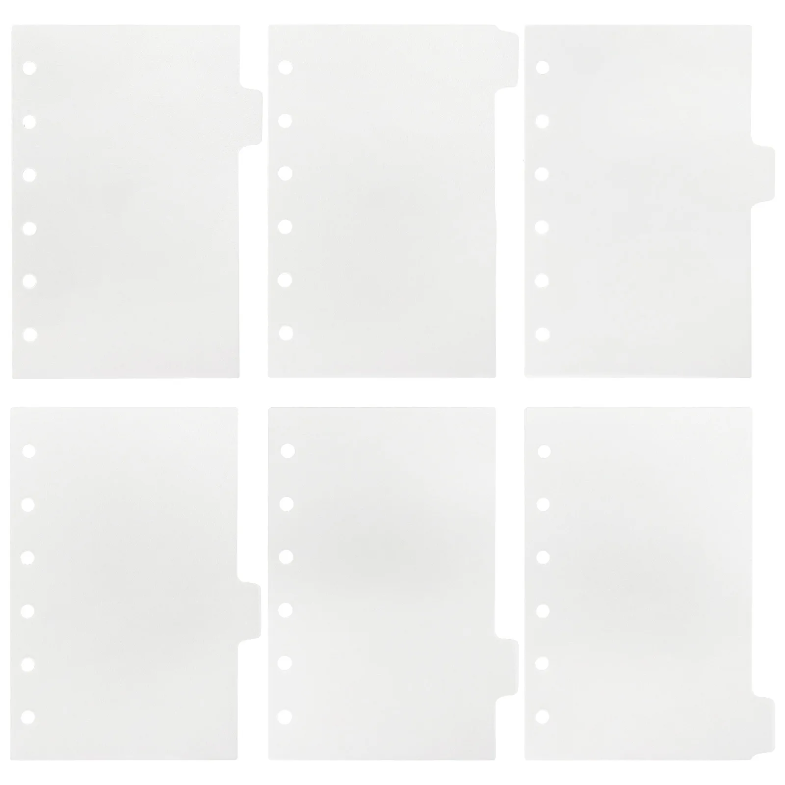 Compact Paper Index Divider with 6 Holes for Binder and Planner Notebooks