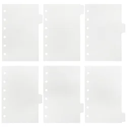 Compact Paper Index Divider with 6 Holes for Binder and Planner Notebooks (Transparent)