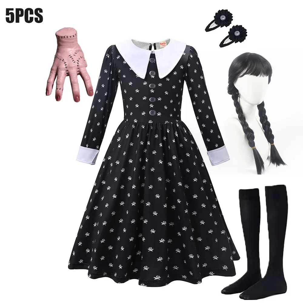 thumbnail image 1 of Disfraz de bruja de vampiro para niña, vestidos de carnaval de fantasía, disfraz de sirena Addams, novia fantasma, Caperucita Roja, 2024, 1 of 5