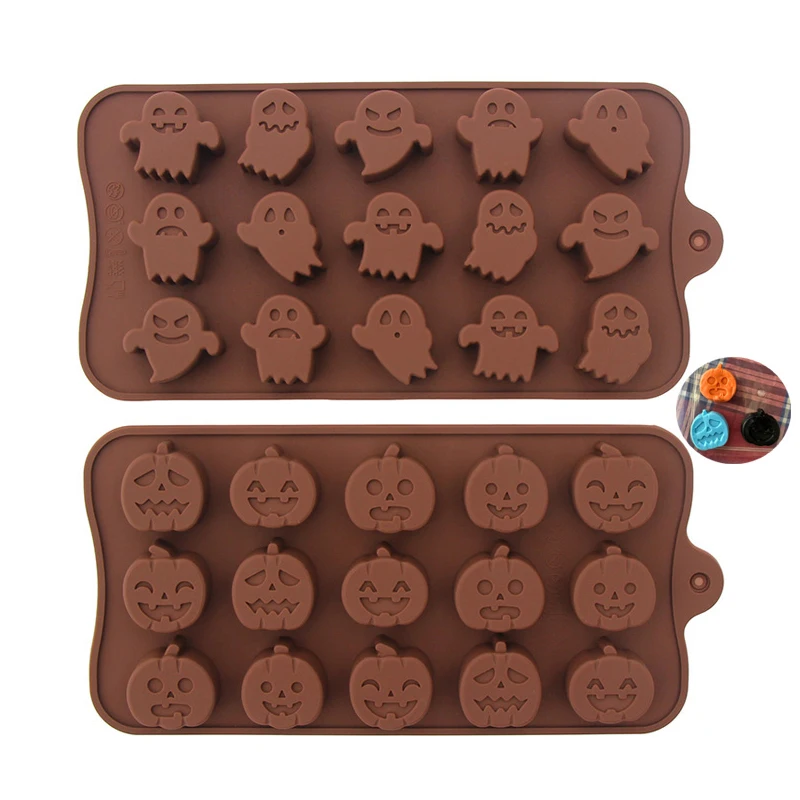 

Halloween Silicone Mold Ghost Pumpkin Chocolate Candy Mould Ice Molds