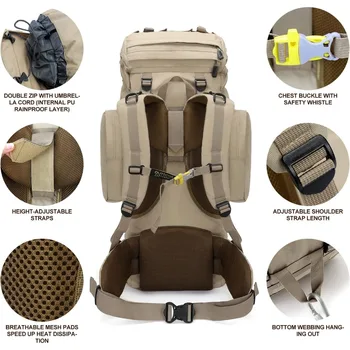 85L Lightweight Internal Frame Hiking Backpack for Men Women Comfortable and Breathable, Waterproof Travel Camping Backpack 3