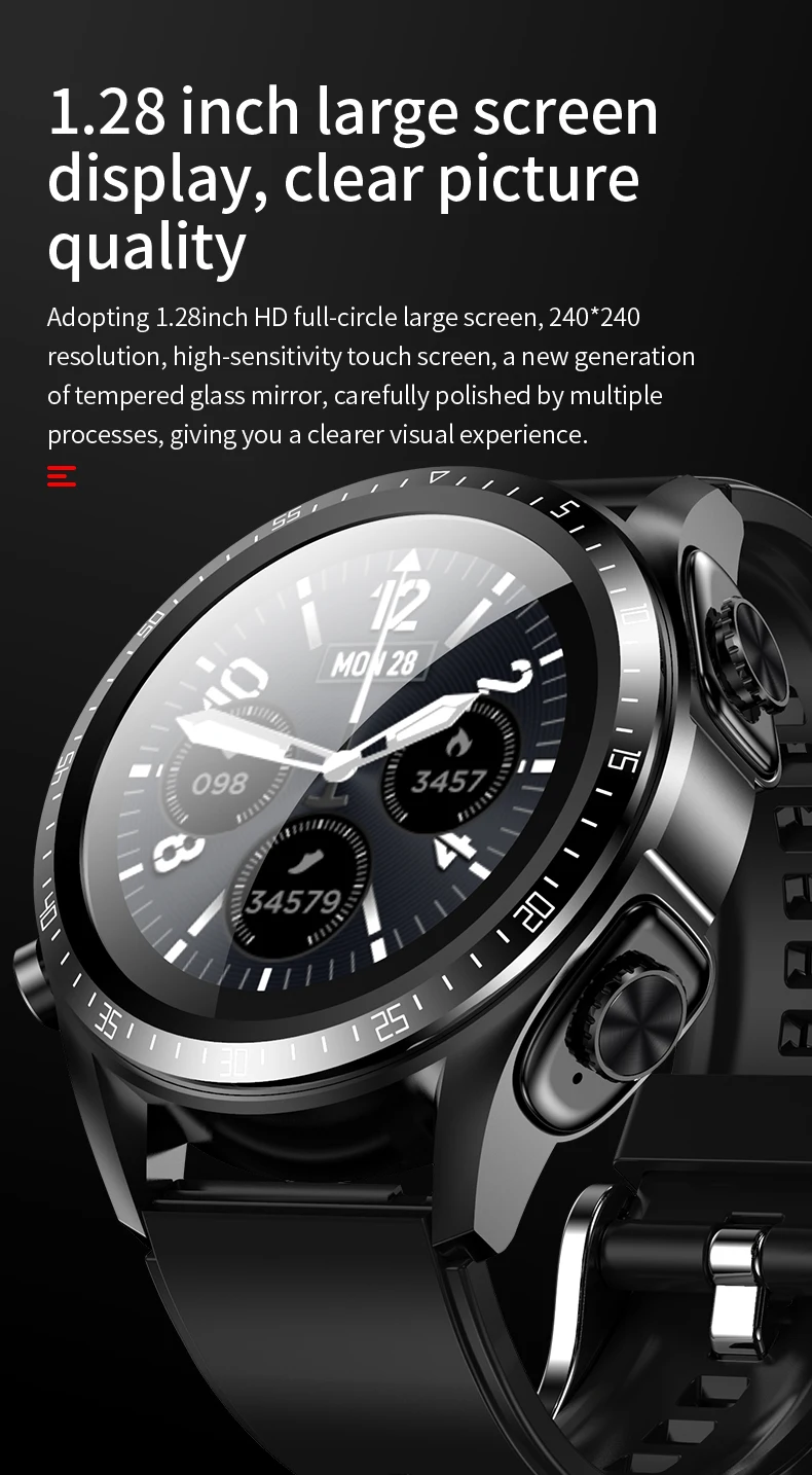 JM03 Smart Watch Men Smartwatch Tws 2 σε 1 HIFI Stereo Wireless Headset Combo Τηλεφωνική κλήση Bluetooth για Android IOS_voghion.com