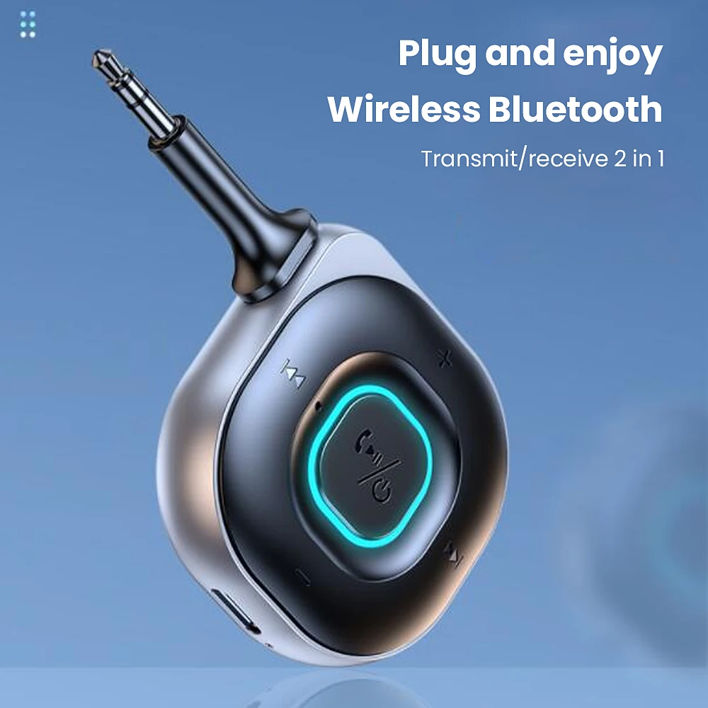 2 in 1 Wireless Bluetooth 5.3 Receiver Transmitter Handsfree Adapter for Car Music Audio Aux Headphone Reciever Handsfree