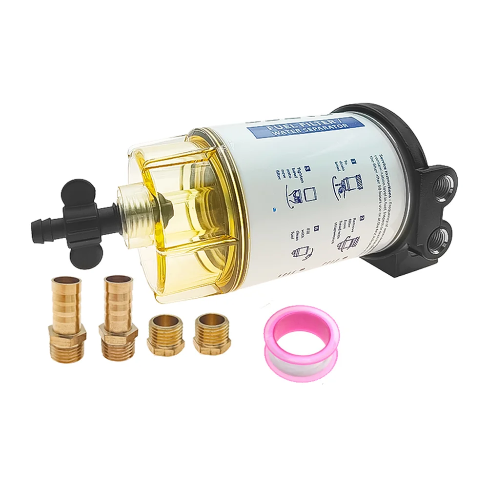 머큐리 퀵실버 OMC 해양 엔진 보트용 연료 필터 물 분리기 어셈블리 선외, 10 마이크론 필터 키트, S3213 