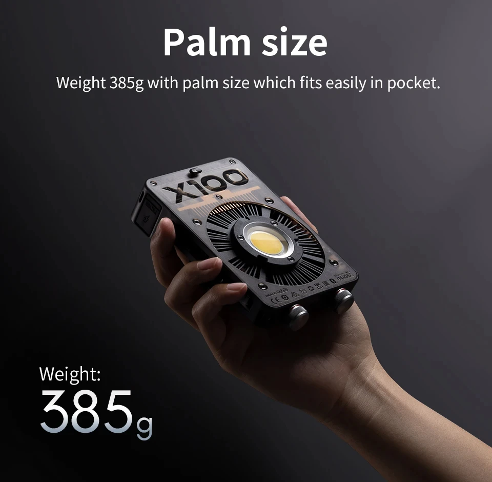 ZHIYUN MOLUS 휴대용 포켓 조명, COB LED 조명, 야외 사진 촬영 조명, 사진 및 비디오 촬영, X100, 100W
