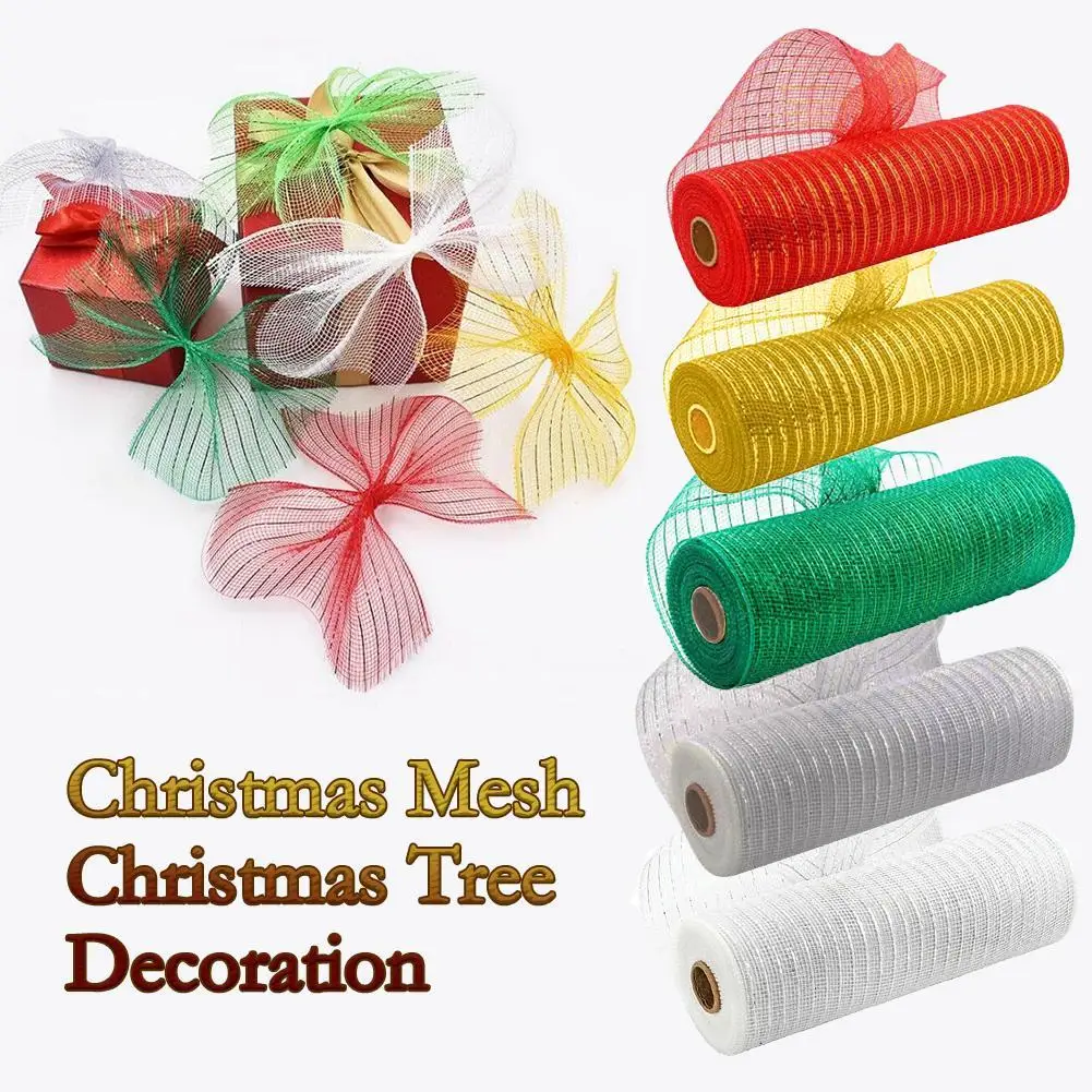 6 Rolls Poly Burlap Mesh 10 inch x 30 Feet Deco Ribbons Mesh Decor Poly Mesh Wrap for Swags Bows Home Party Christmas Decoration (Black White Blue)