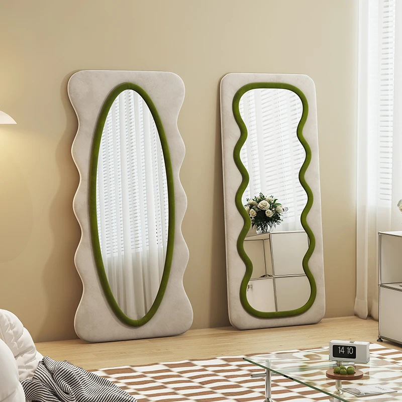 

Wavy special-shaped full-length mirror, dressing mirror, wall-to-ceiling mirror, home fitting mirror, girls' bedroom, ins style