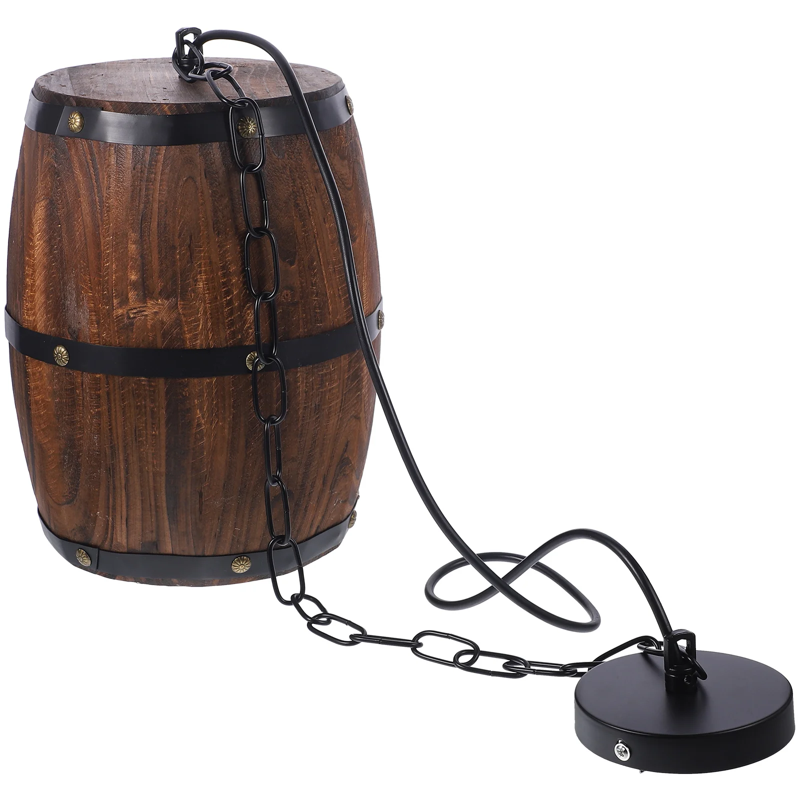 

Vintage Retro Chandelier Birthday Decoration Girl Industrial Lamp Shade Wood Pendant Light