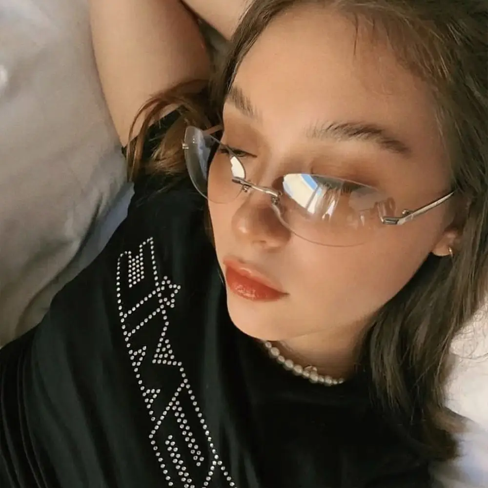 

Модные Овальные Солнцезащитные очки без оправы Y2K UV400 2000's солнцезащитные очки с запахом вокруг градиентных оттенков для женщин и мужчин