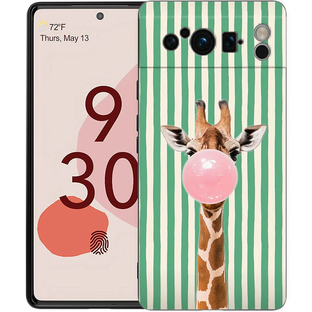 Vibrant Floral Stripes Luxury Phone Case in Black Soft Cover