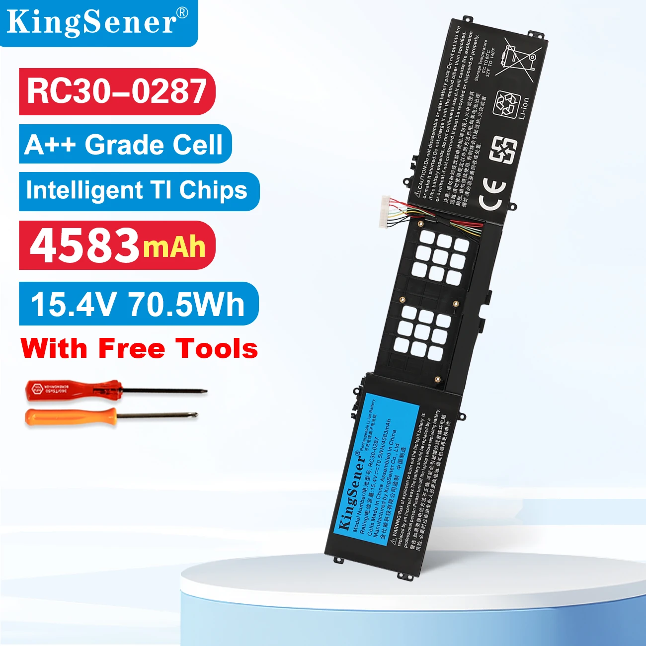 Kingsener Rc300287 Bateria do Portátil para Razer Blade Pro 172023 2023 Rz09-0287 Rz09-0329 Rz09-0314 Rz09-0406 15.4v 4583mah