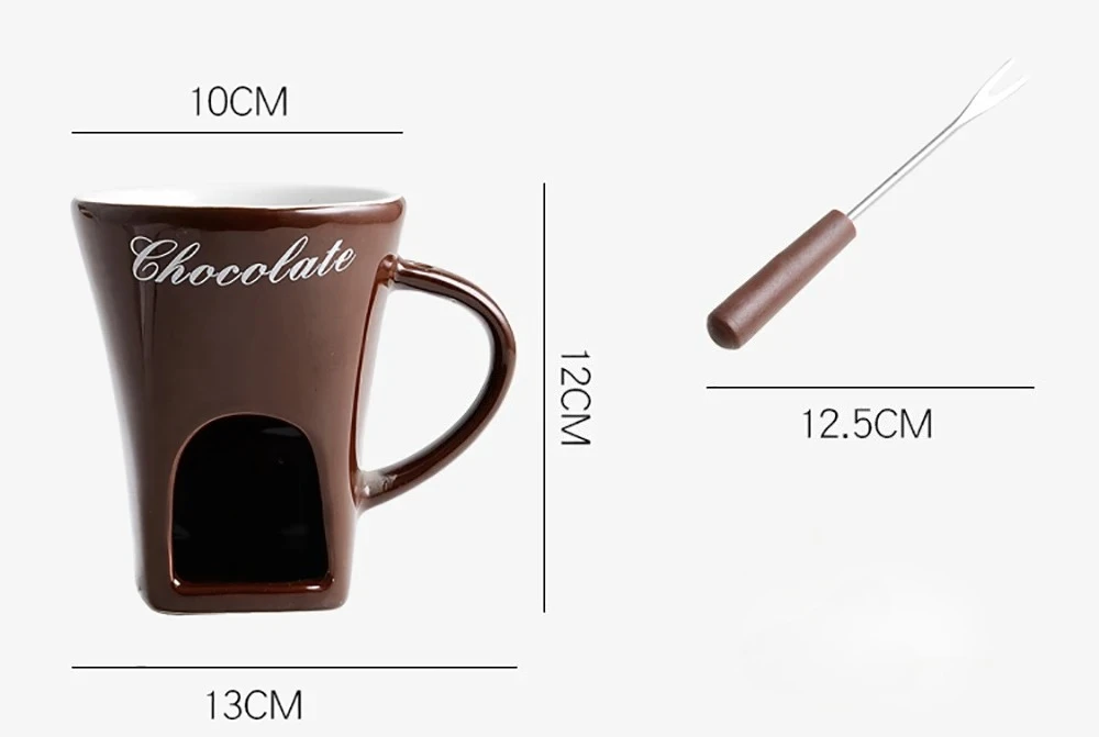 Fondue Pots Fondue Mug Set Personal Mini Chocolate Cheese Ice Cream Maker Kit Butter Melter Cup Small Warmer
