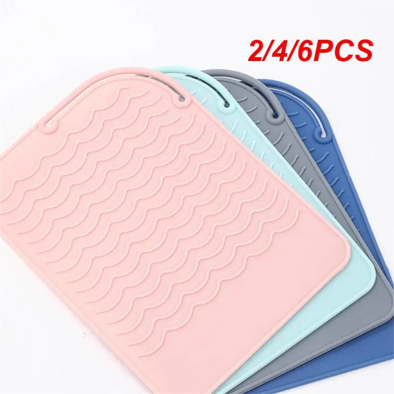 

2/4/6PCS Silicone Heat Resistant Mat Pouch for Curling Iron Hair Professional Styling Tool Anti-heat Mats for Hair Straightener