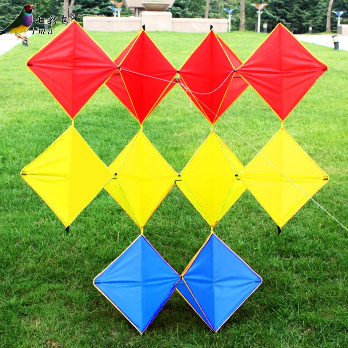 Pipa de brinquedo em forma de diamante 3d, jogo esportivo para adultos,  kite chinês de arco-íris com desenho de diamante