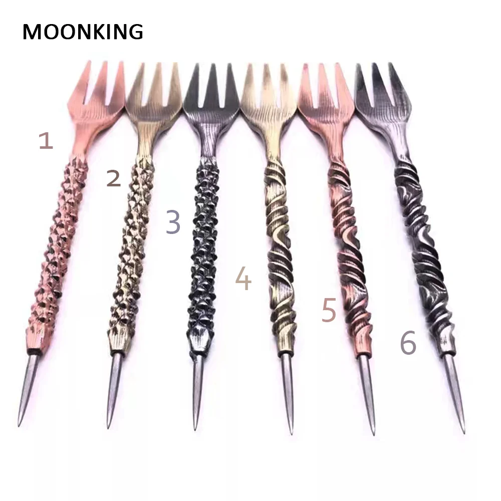 MOONKINGRetroHookahForkWithPeckerAluminumFoilHolePuncher