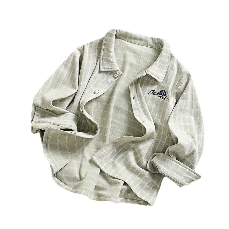 Slim Fit Boys Shirt Spring Autumn Baby Boy Fashionable Outerwear Thin Material Children's Clothing from Mainland China