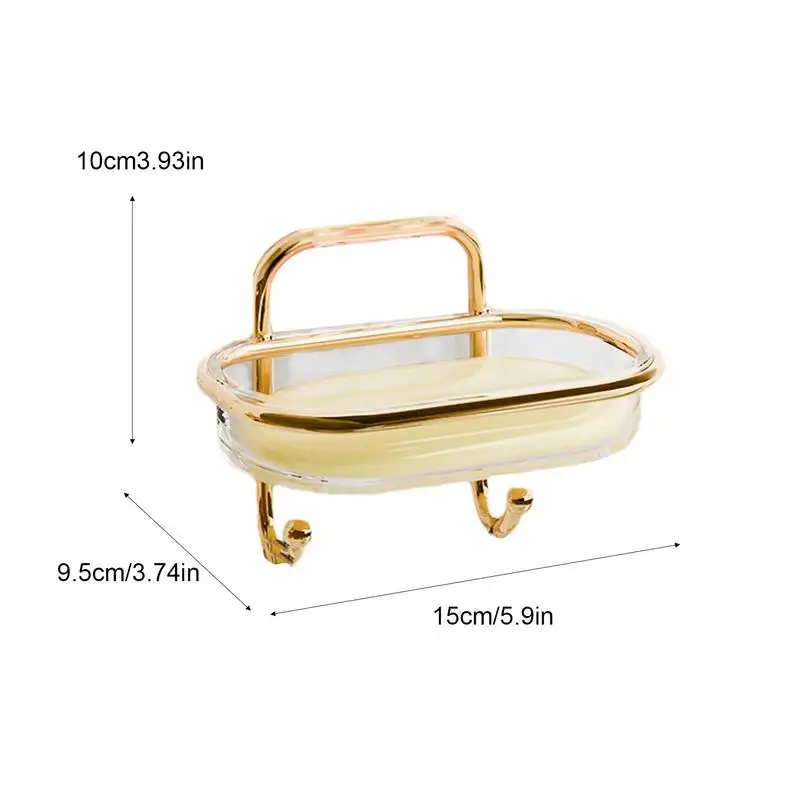Wall Mount Soap Holder Adhesive Soap Dish Holder Soap Dispenser Easy Drainage Soap Saver For Home Kitchen Bathroom Shower