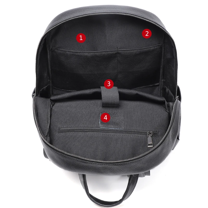 100% Cow Genuine Leather Men Backpacks Fashion Real Natural Leather Student Schoolbag Backpack Boy Large Computer Laptop Bag 5