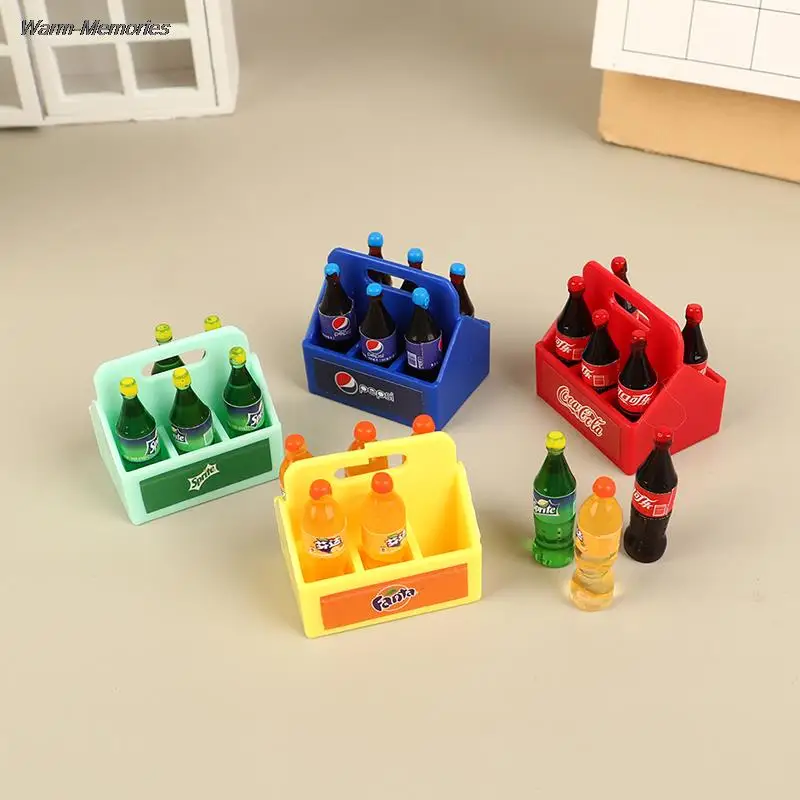 1Set Casa Delle Bambole Mini Cola Soda Sprite Bottiglie Modello Casa Delle Bambole Cibo In Miniatura Cucina Casa Delle Bambole Accessori