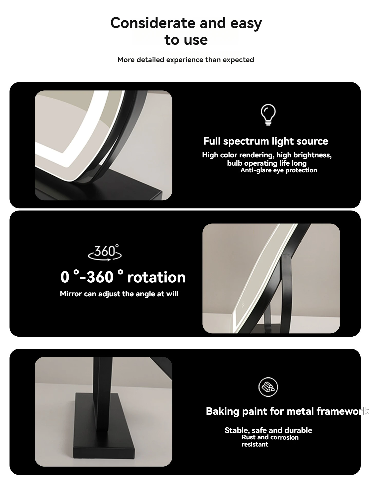 Clouds True HD LED Makeup Mirror Desktop Smart Bedroom Home Simple Shape with Lights