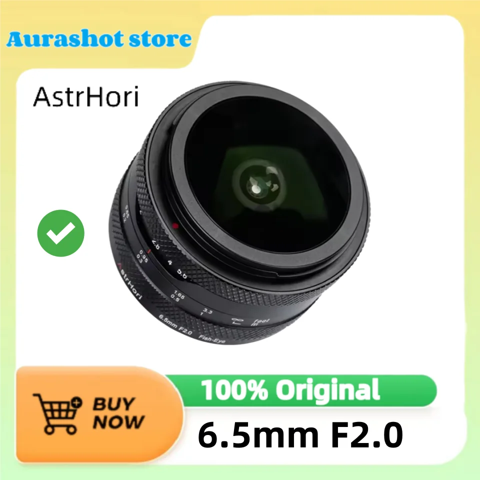 AstrHori 6.5mm F2.0 APS-C 매뉴얼 192 ° 초광각 원형 어안렌즈 (E X M43 RF Z 마운트) - 별빛 사진 촬영용