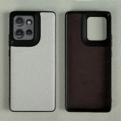 Luxury Genuine Leather Litchi Pattern Phone Case - Back Shell Cover in Elegant Design - Genuine Leather (Grey 6311)