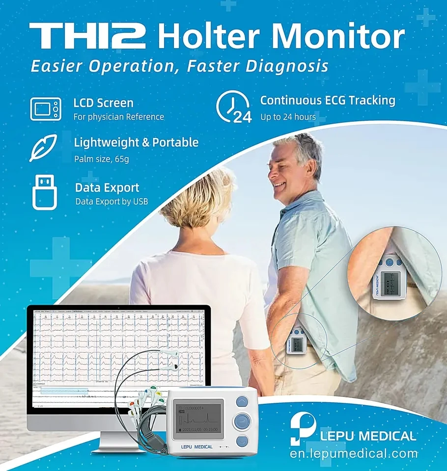 Bluetooth electrocardiogram monitor 12 lead dynamic electrocardiogram 24-hour monitoring heart data storage ma