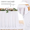 White Table Skirts Chiffon Semi-Sheer Tablecloths for Backyard Weddings Birthday Party Baby Shower Cake Dinner Table Decorations 5