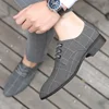 Men's Casual Canvas Work Shoes Soft Bottom Leather Low Cut Spring Summer Fashionable Plain Color Rubber Outsole Adult Footwear