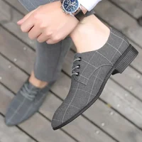 Men's Casual Canvas Work Shoes Soft Bottom Leather Low Cut Spring Summer Fashionable Plain Color Rubber Outsole Adult Footwear