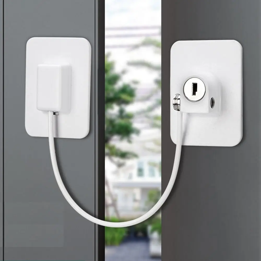 Description Picture 4 of itemAdhesive Refrigerator Door Lock Window Cable Restrictor Lock Baby Window Restrictors Window Safety Lock Child Safety Cable Lock