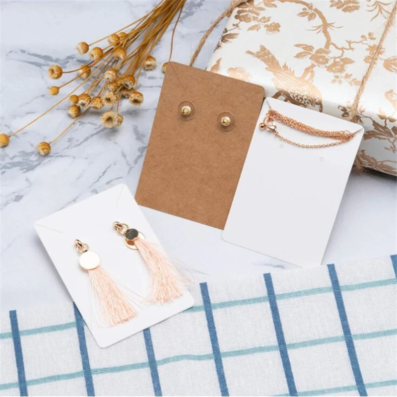 100 Cartes Présentoir Pour Boucles D'oreilles – 4 X 4 Cm, Carton Noir, Avec Sacs OPP – Pour Bijoux, étiquetage, Vitrine, Rangement
