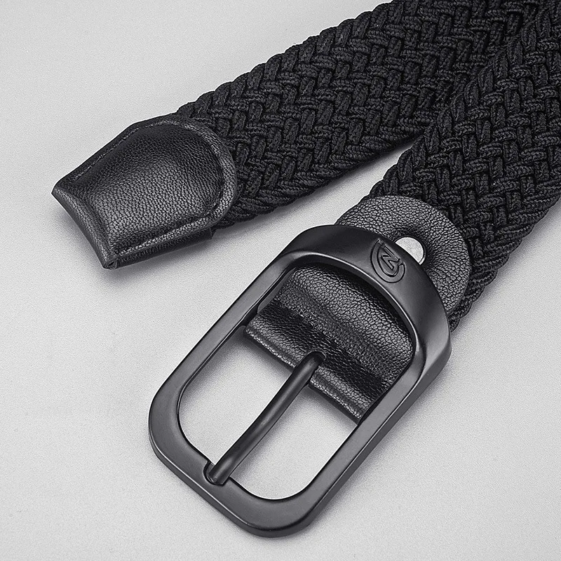 

Elastic Knitted Belts Length105cm Width 3.5cm Men Women Fashion Woven Buckle Belt Waistband Casual Plain Braided Waist Strap