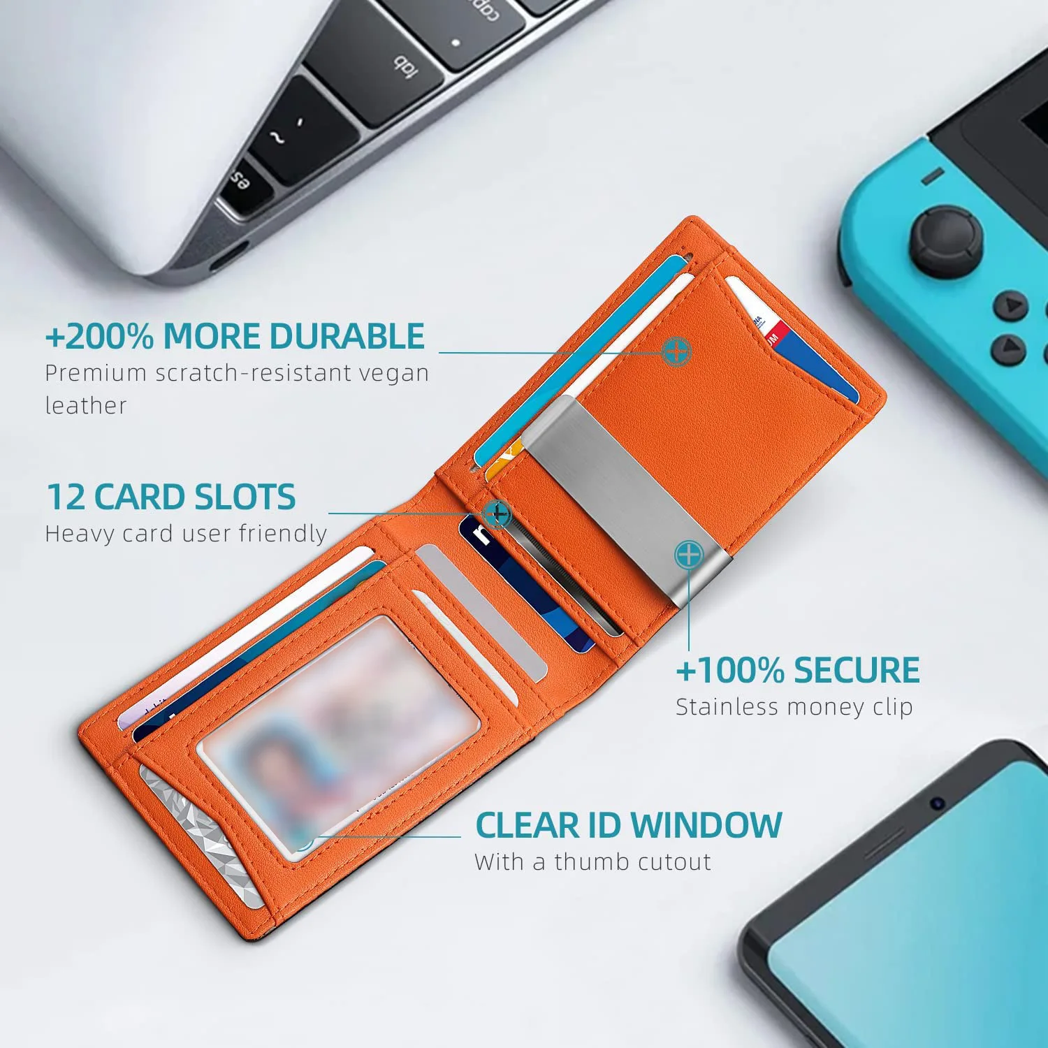 Men's Casual Plain Plaid Textured Pu Leather Wallet, 1 Piece Multi Card Slot Card Holder for Father & Boyfriend