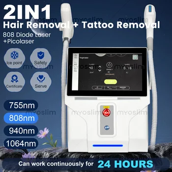 5000W 2 IN 1 Professional 4 Wave 808 Diode Laser FAC Permanent Painless Hair Removal Picosecond Laser Tattoo Removal Machine 1