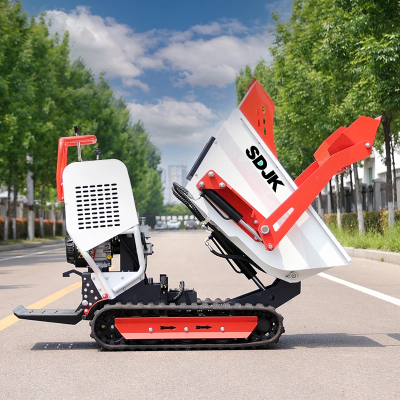 

1ton mini crawler high tip lifting motocarriola dumper 500kg 700kg rubber track transporter dumper diesel engine for hot sale