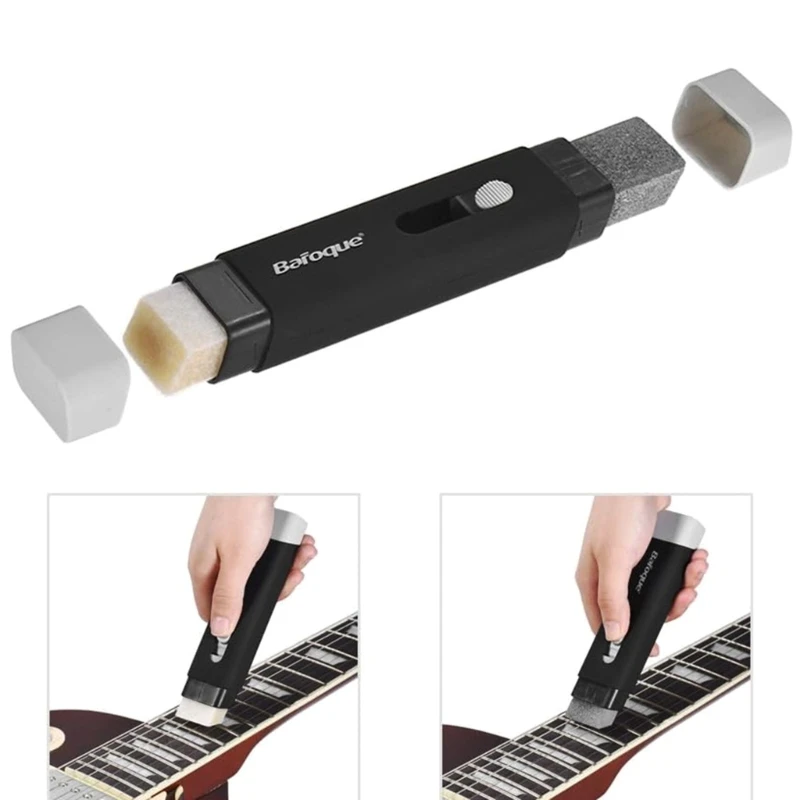

Guitar Strings Cleaner Eraser Fast Double Head Rust Remover With Lubricants In Brush Head String Fret Care Cleaning Tool